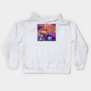 Psychedelic Cat Kids Hoodie